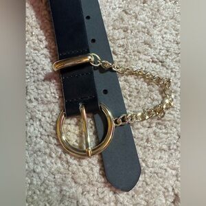 Plain black and gold belt